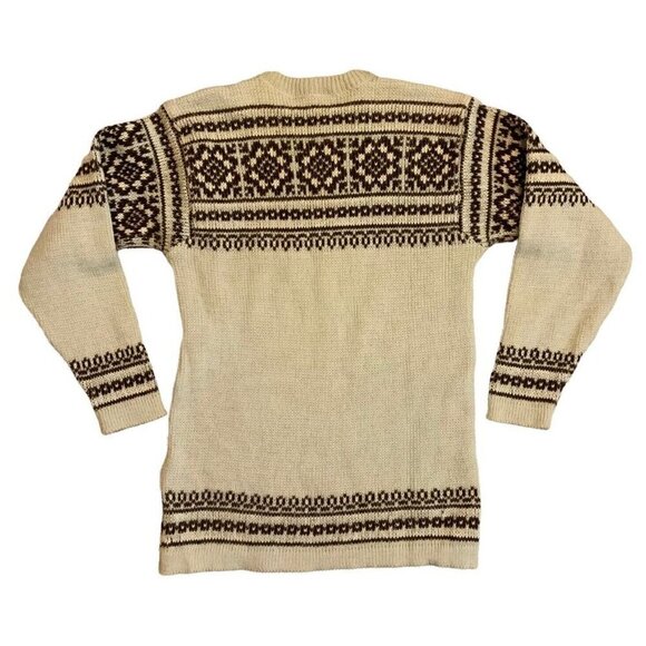 Vintage Nordstrikk Norwegian Wool Sweater Fair Isle Pattern Size Small FLAWS - Picture 2 of 7